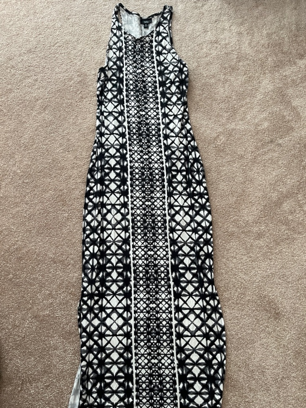 Wesc Black and White Patterned Maxi Dress